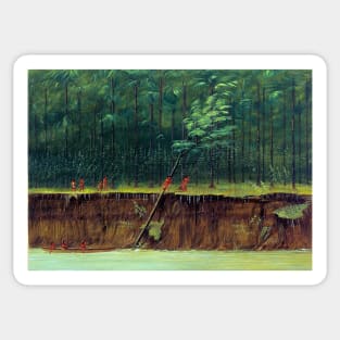 Indians on the Lower Mississippi 1860s George Catlin Sticker